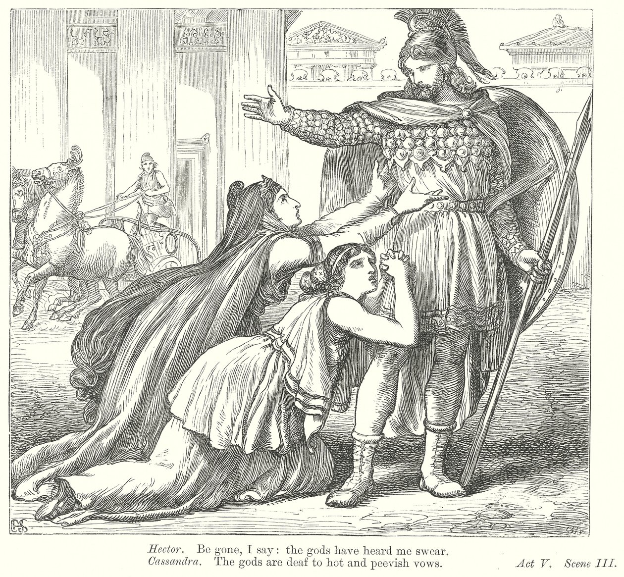 Troilo y Crésida (grabado) de Henry Courtney (after) Selous