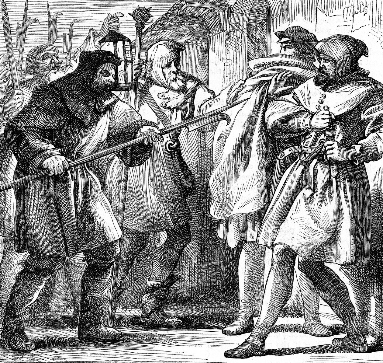 Escena de Mucho Ruido y Pocas Nueces de Shakespeare, 1870 de Henry Courtney Selous