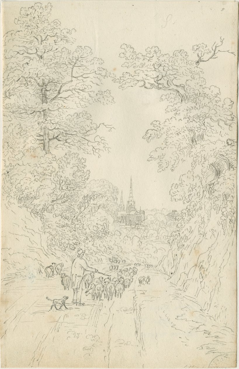 Catedral de Lichfield - Vista Sureste de Henry Curzon Allport