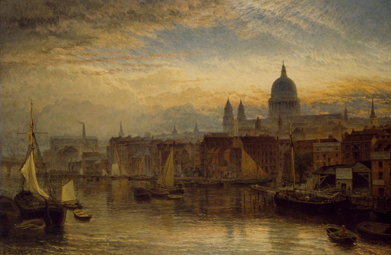 San Pablo desde el río Támesis, 1877 de Henry Dawson