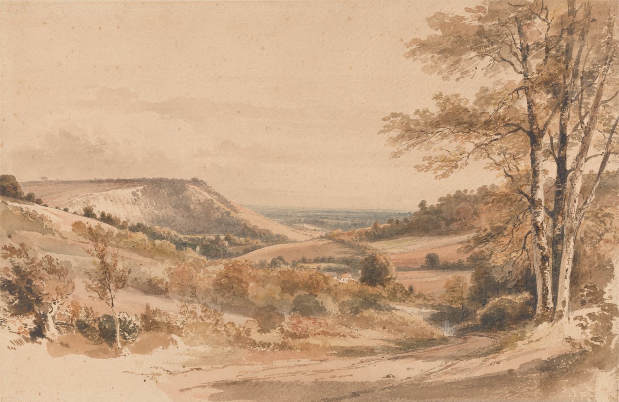 Boxhill desde Westhumble Lane de Henry Edridge
