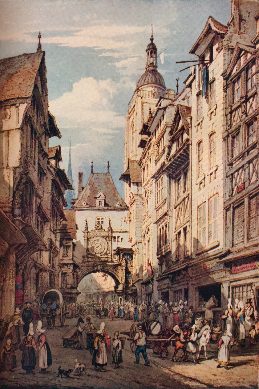 Rue De La Grosse Horloge, Rouen de Henry Edridge