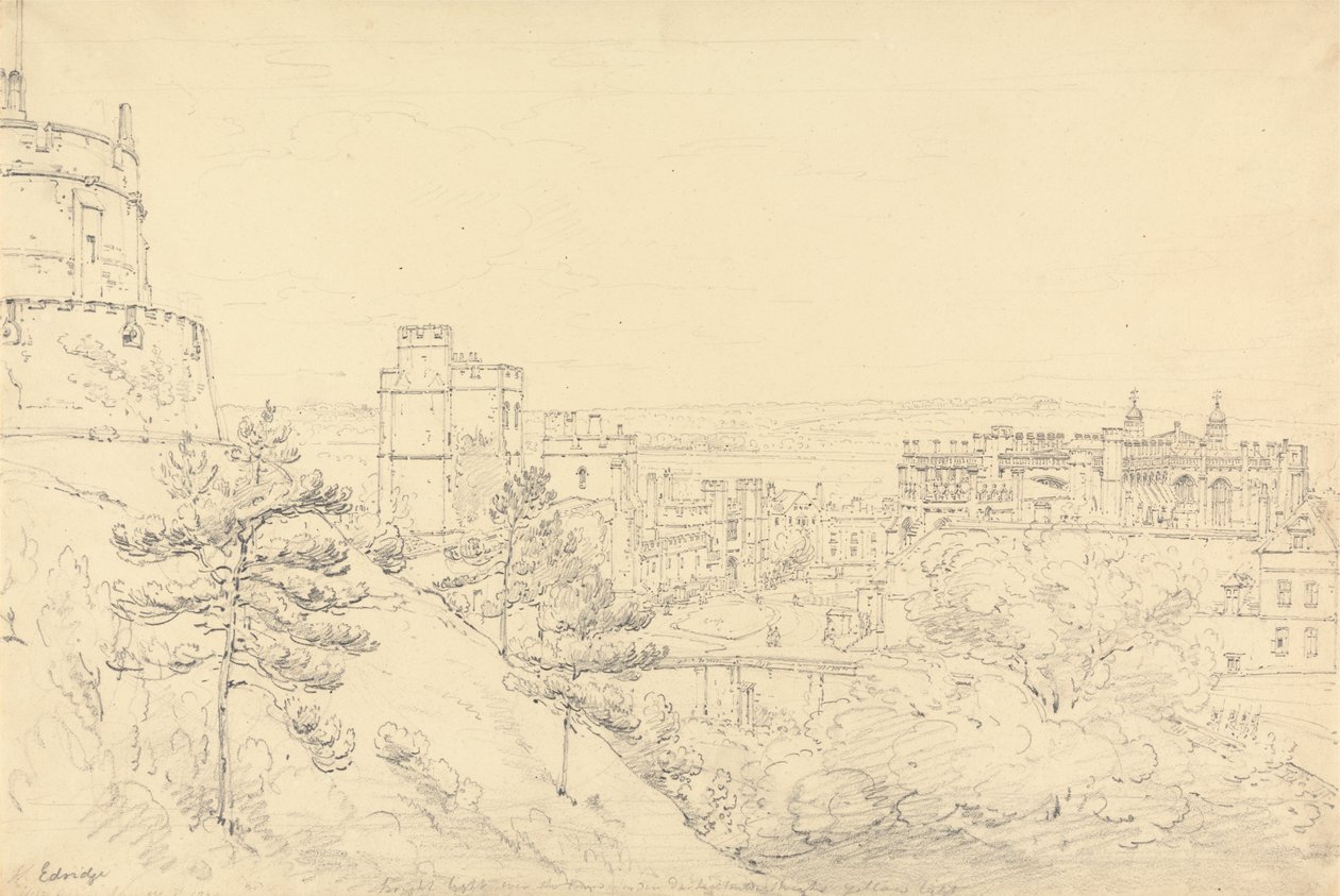 El Castillo de Windsor desde el Glacis de la Torre Redonda de Henry Edridge