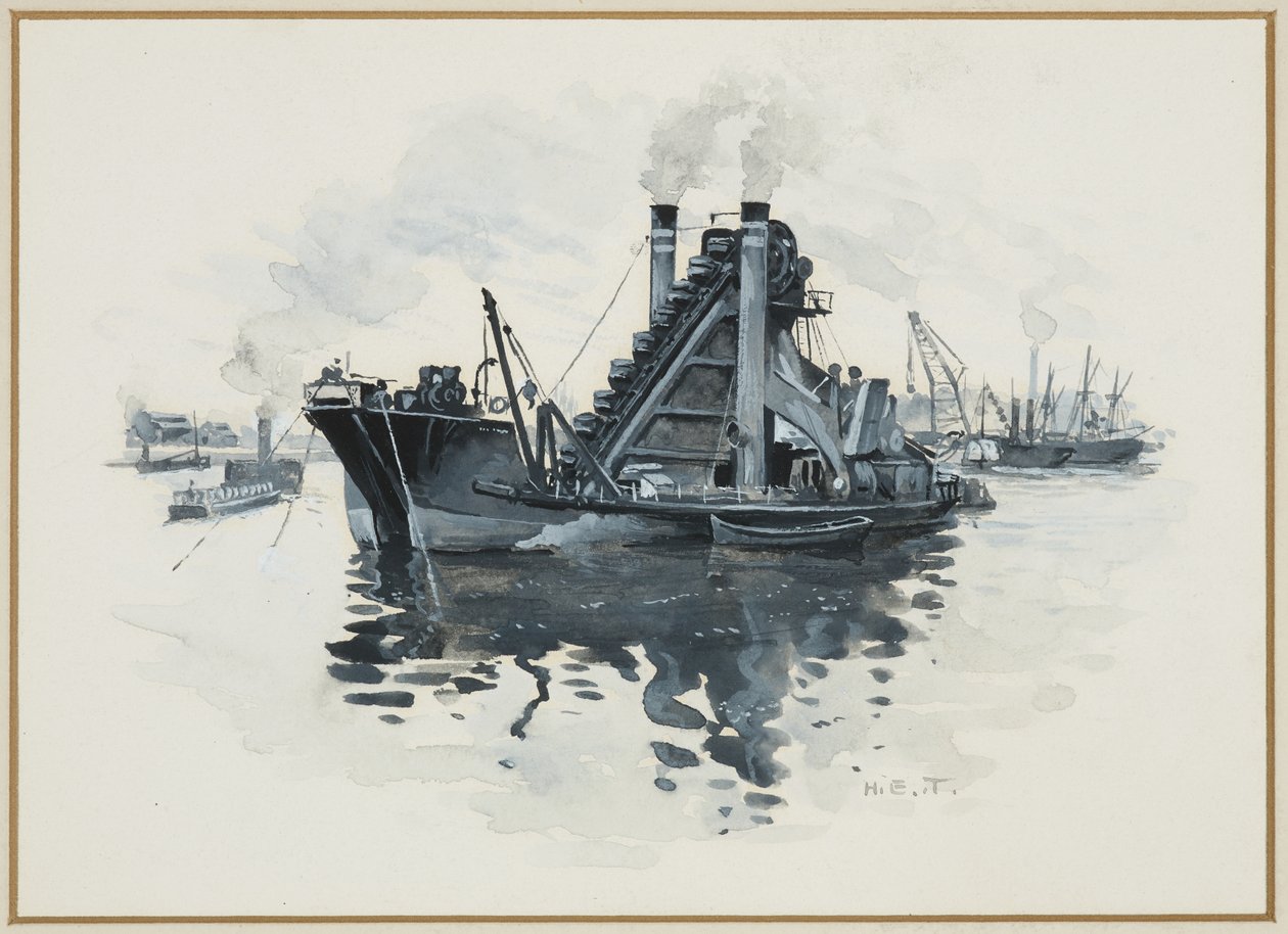 Una draga en los muelles de Salford de Henry Edward Tidmarsh