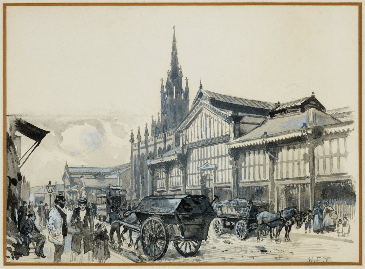 Mercado de Campfield e iglesia de San Mateo de Henry Edward Tidmarsh