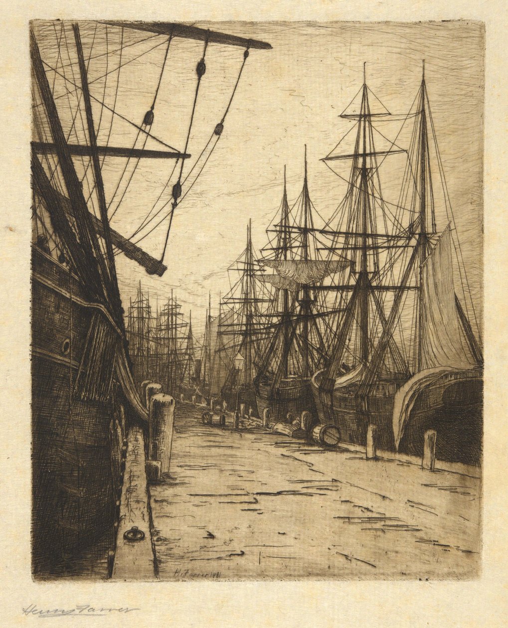 Anochecer en los muelles del Atlántico de Henry Farrer