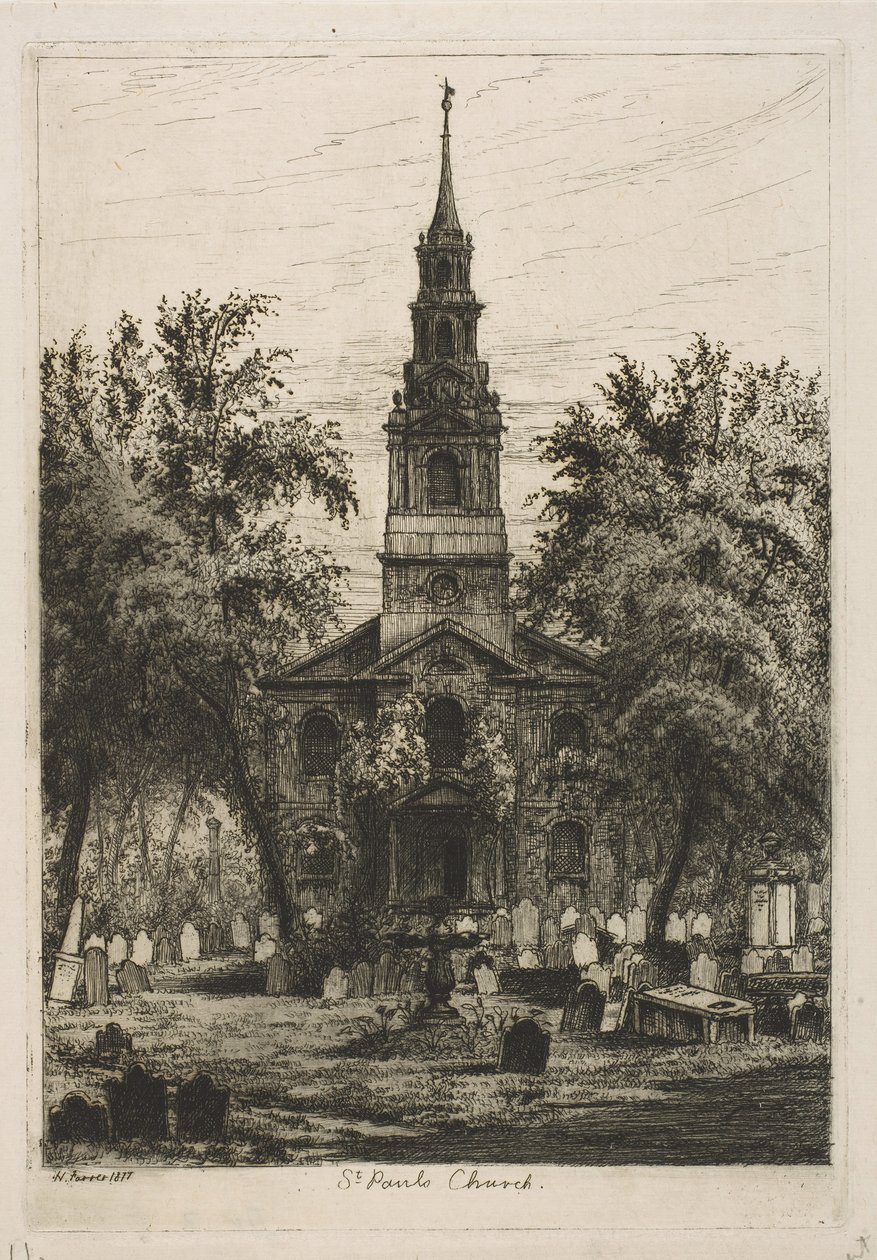 Capilla de San Pablo, Nueva York de Escenas del Viejo Nueva York de Henry Farrer