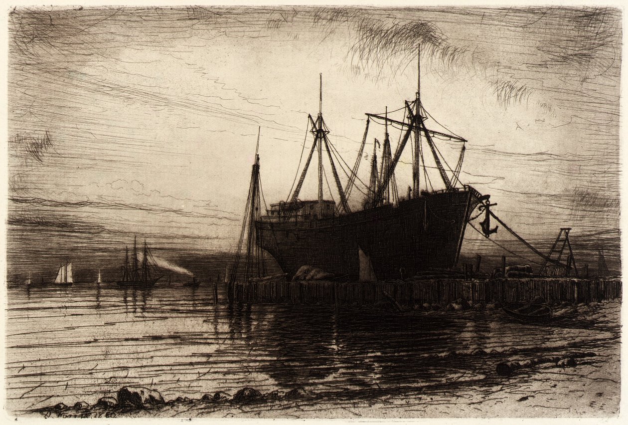 Puesta de sol, Bahía de Gowanus de Henry Farrer