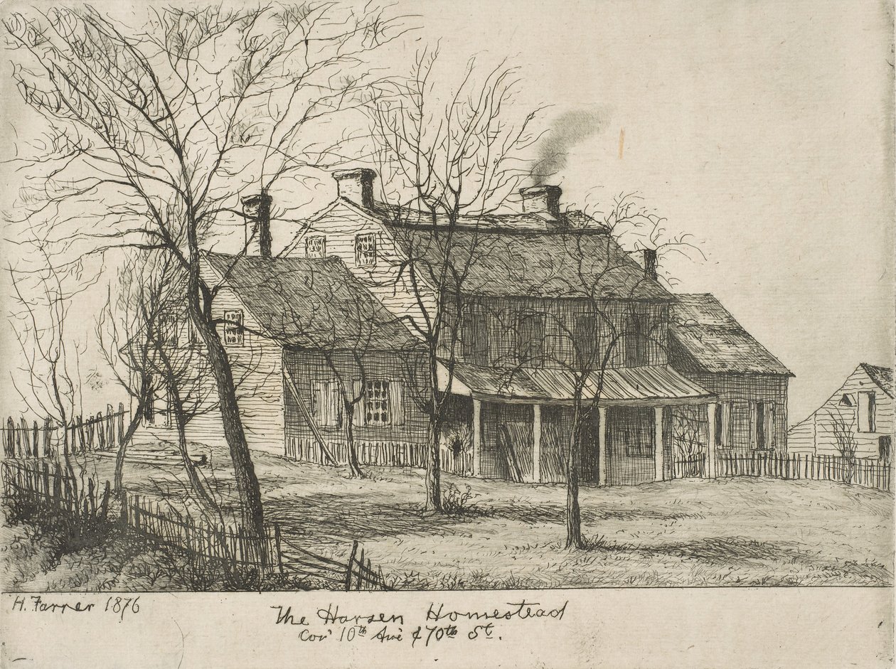 La granja Harsen, esquina de la 10ª Avenida y la calle 70 de Escenas del Viejo Nueva York, 1876 de Henry Farrer