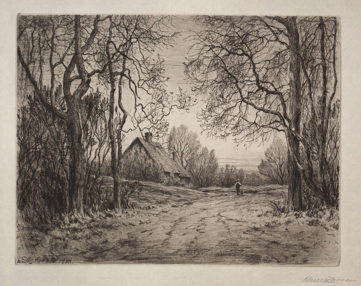 Noche de invierno, 1883 de Henry Farrer