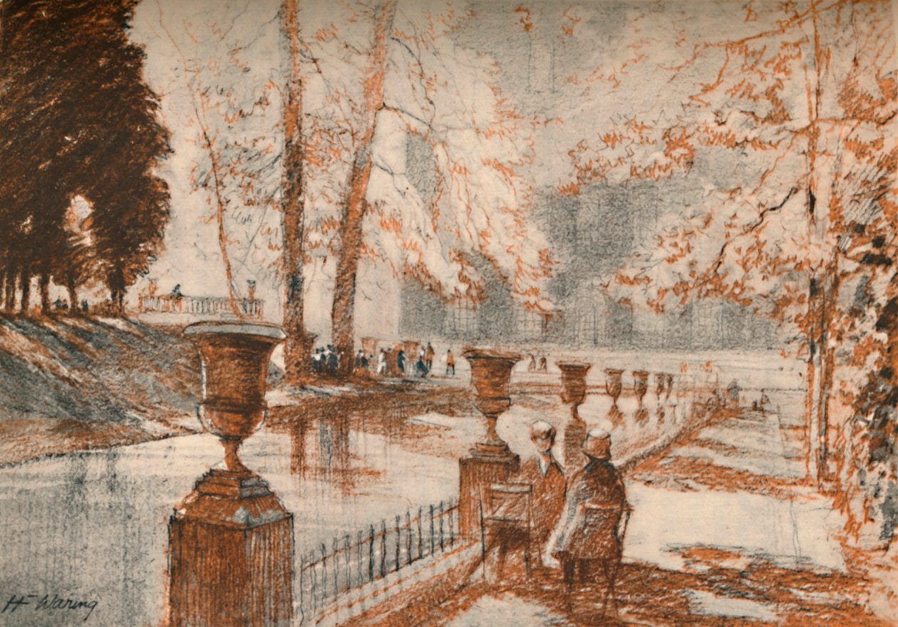 El Luxemburgo París ama los árboles y los niños, c1927 de Henry Franks Waring