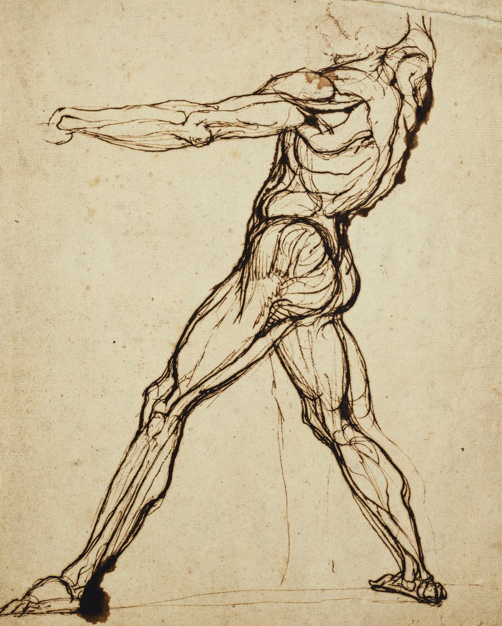 Un desnudo lanzando de Johann Heinrich Füssli