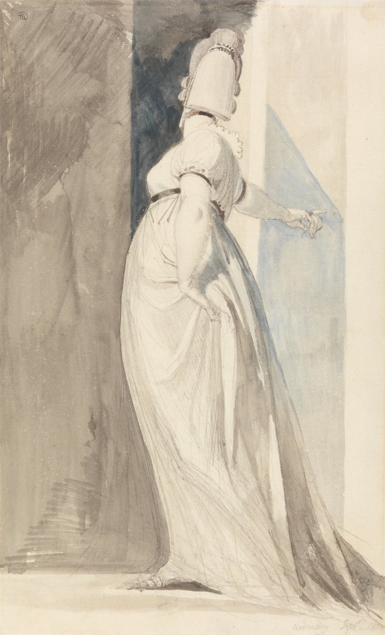 Vista posterior de una mujer de pie, llamada Sra. Fuseli de Johann Heinrich Füssli