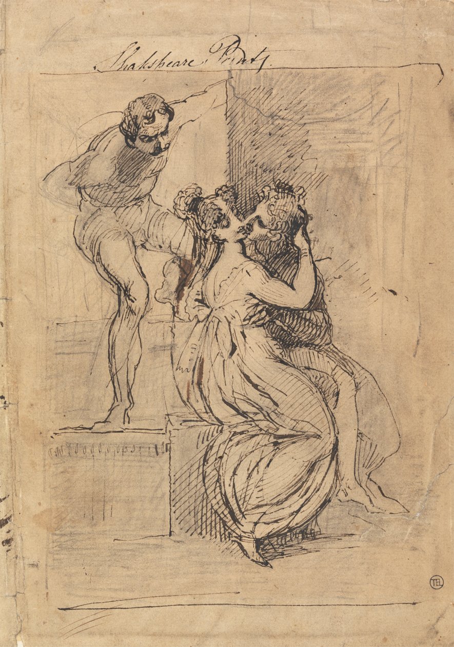 Figura inclinada sobre la escalera de Johann Heinrich Füssli