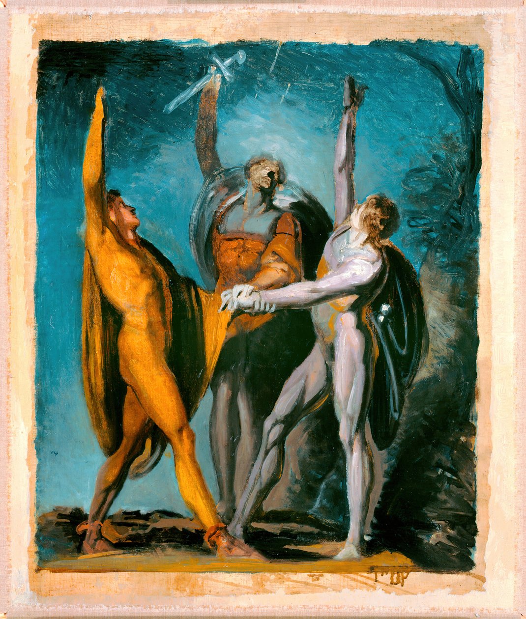 Boceto para Juramento en el Rütli, Figura femenina verso, 177981, 178590 verso de Johann Heinrich Füssli