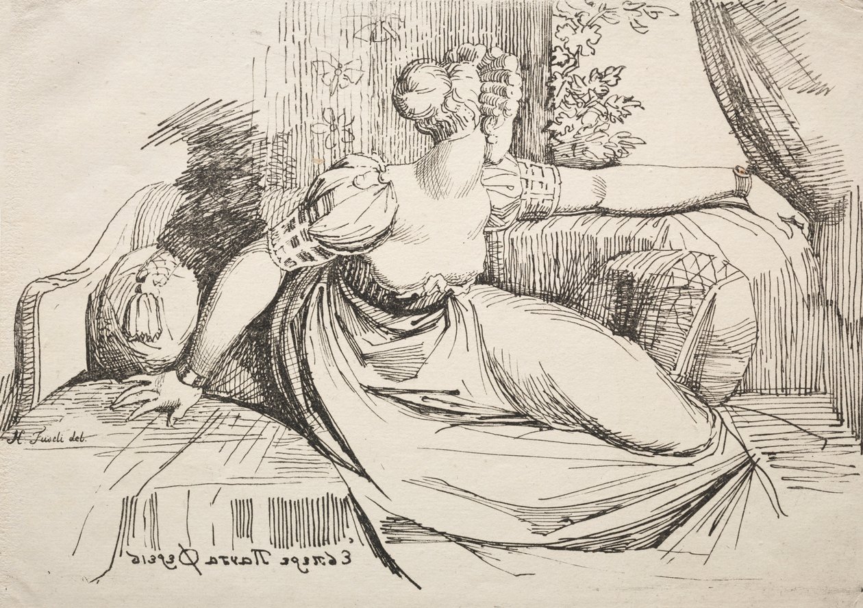 Especímenes de Poliautografía: Mujer en un sofá de Johann Heinrich Füssli