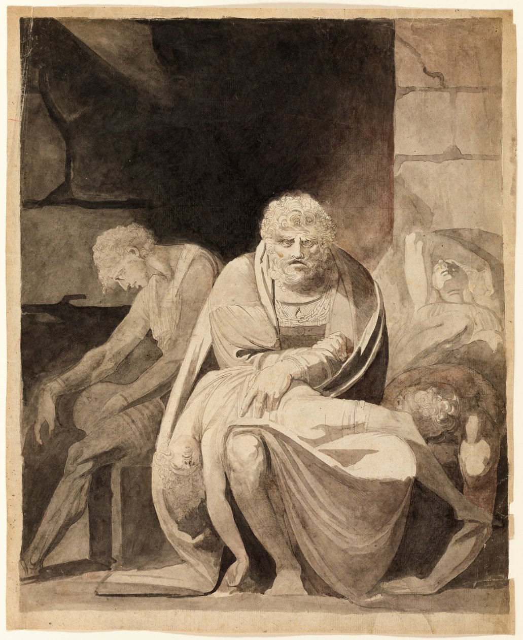 Ugolino y sus hijos mueren de hambre en la torre de Henry Fuseli
