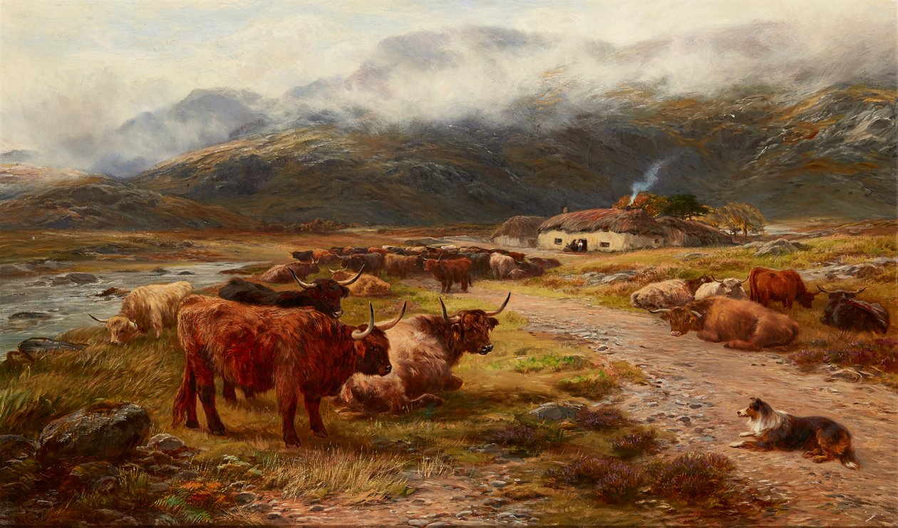 Descanso de la manada en las tierras altas, Argyllshire de Henry Garland