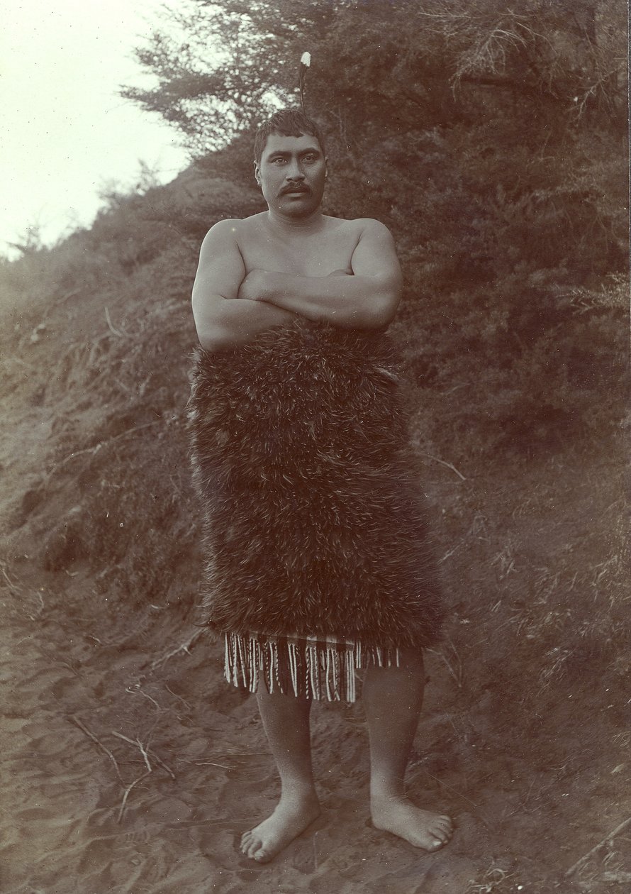 Maori Study, c.1910 (impresión en gelatina de plata) de Henry Gaze