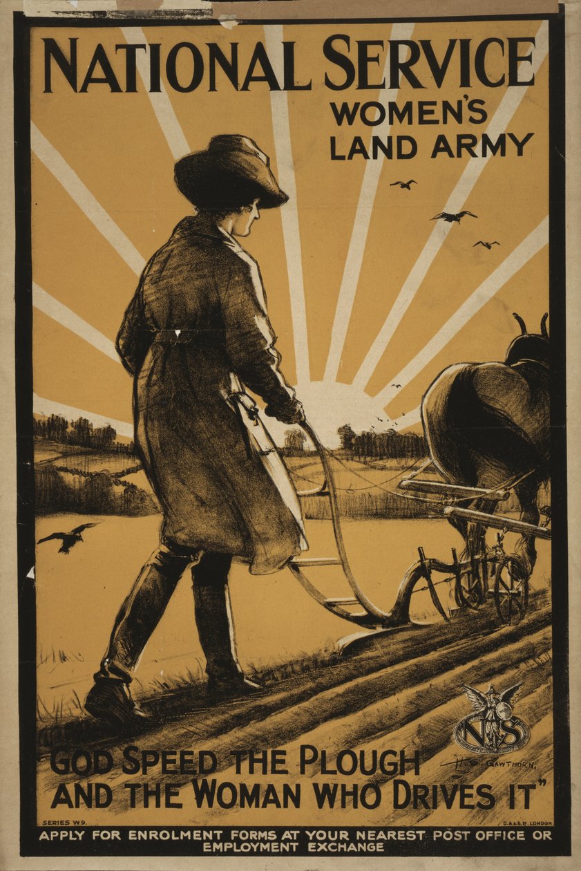 Servicio Nacional, Ejército de Mujeres de la Tierra, 1917 de Henry George Gawthorn