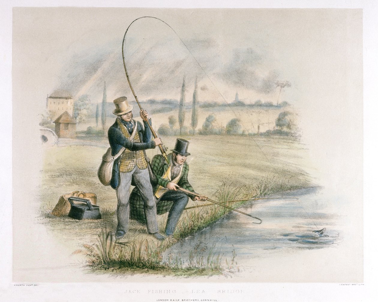 Jack pescando, Lea Bridge, de un conjunto de seis imágenes de 