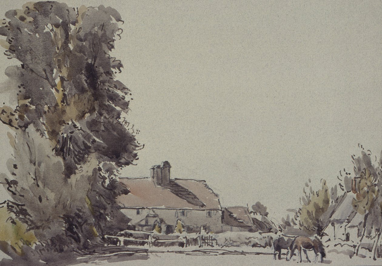 Granja y árboles de Henry Herbert Bulman