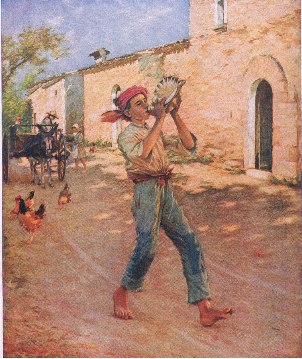 Peces llorando en España, ilustración de My Magazine, 1925 de Henry Herbert La Thangue