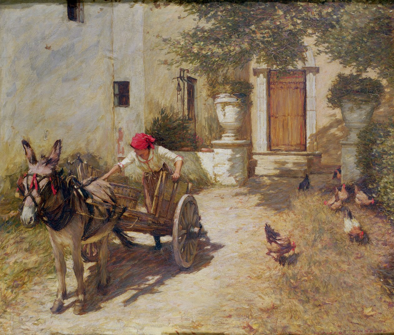Escena de patio de granja, 1905 de Henry Herbert La Thangue
