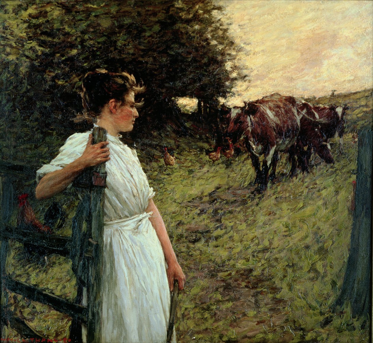 La hija del granjero, 1890s de Henry Herbert La Thangue