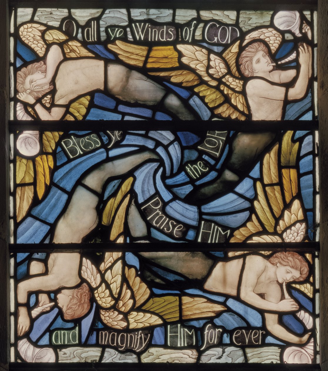 Oh Todos los Vientos de los Dioses, detalle de la Ventana Benedicite, c.1895 de Henry Holiday