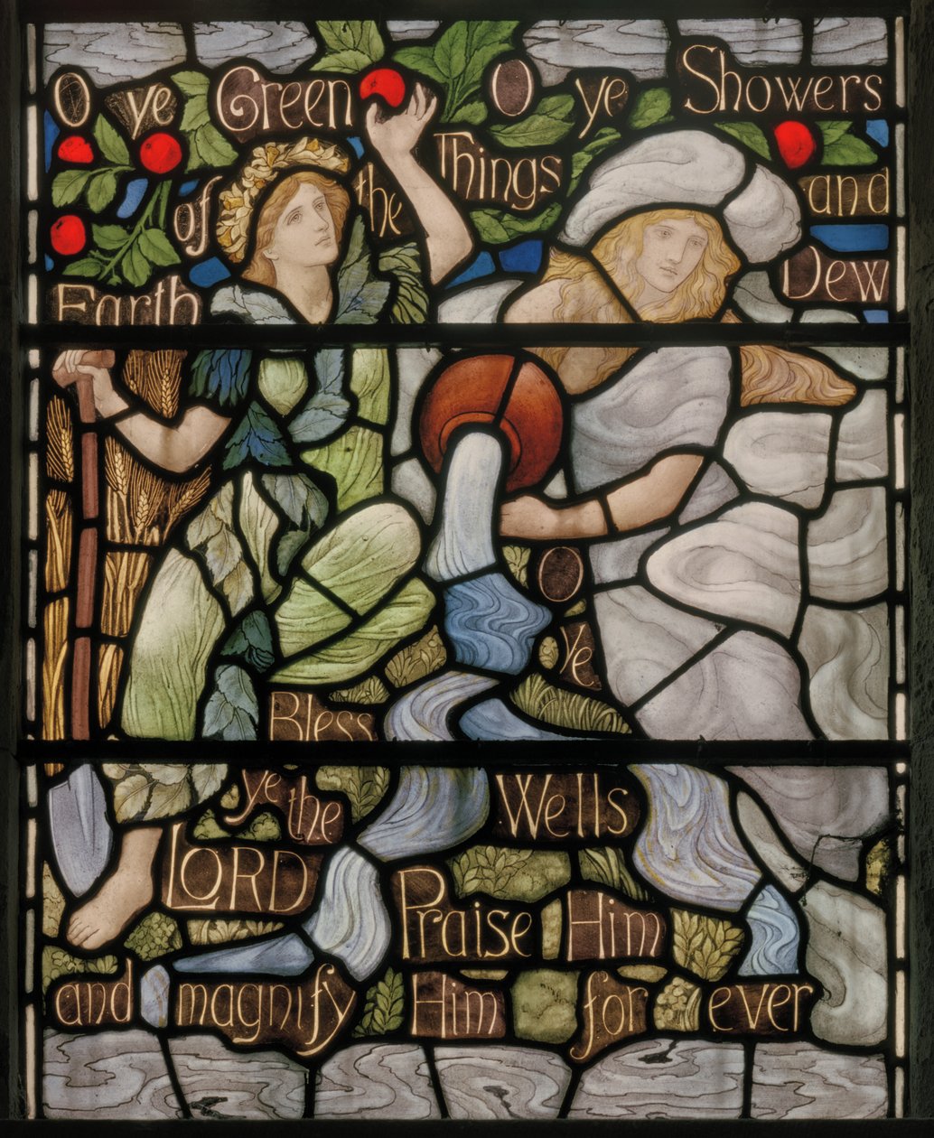 Oh Cosas Verdes, detalle de la Ventana Benedicite, c.1895 de Henry Holiday