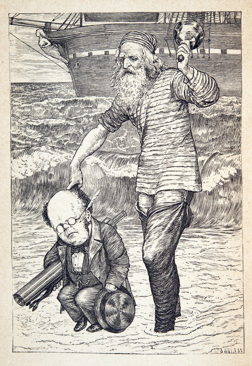 Apoyando a cada hombre en la cima de la marea, de La caza del Snark, una agonía en ocho crisis, por Lewis Carroll, pub. 1876 de Henry Holiday