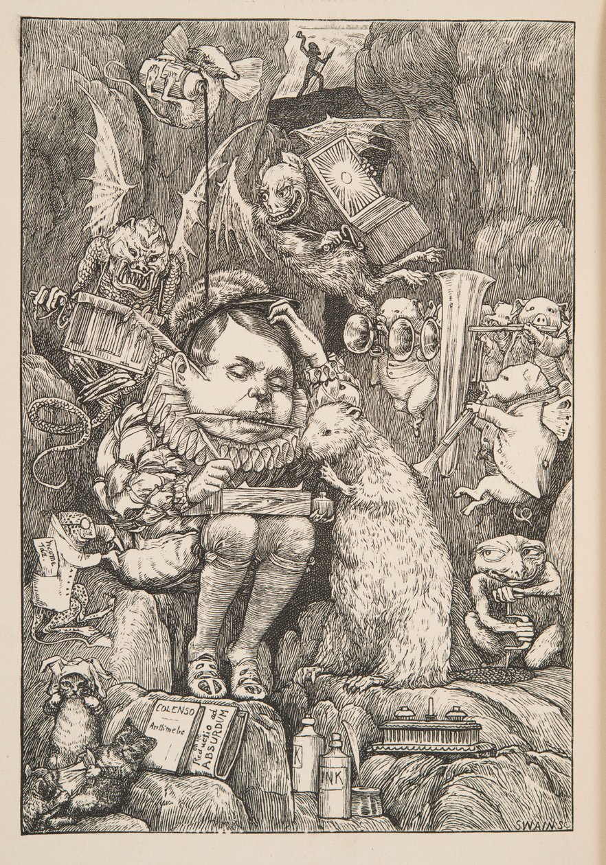 El castor trajo papel, portafolio y plumas, pub. 1876 de Henry Holiday