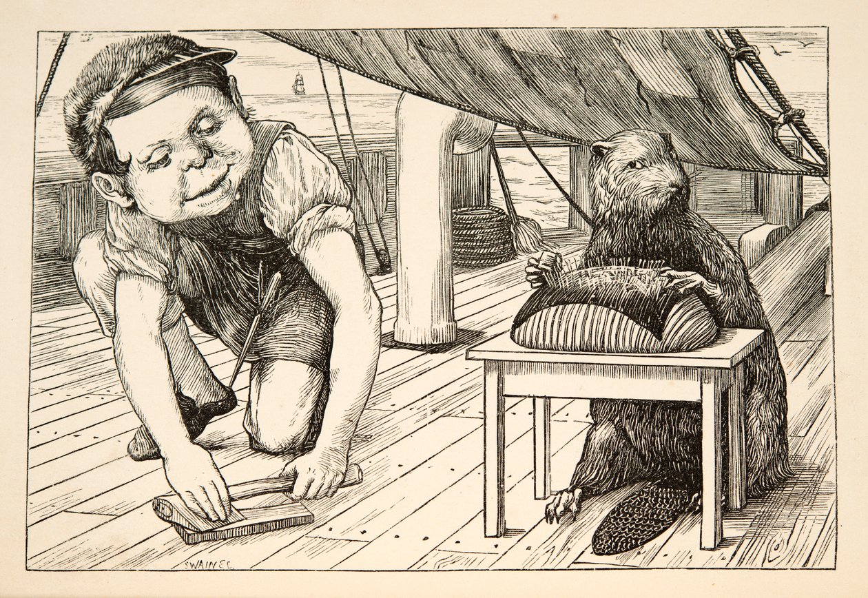 El castor seguía mirando en la dirección opuesta, pub. 1876 de Henry Holiday