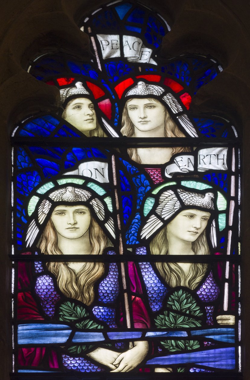 Paz en la tierra, ángeles de Henry Holiday