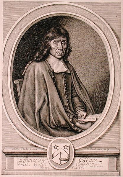 Retrato de Thomas Mace (1612-1706) grabado por William Faithorne (1656-c.1701) de Henry I (after) Cooke
