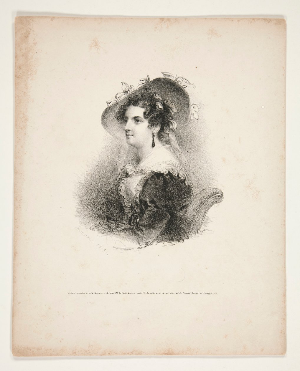 Retrato de medio cuerpo de una mujer joven de Henry Inman