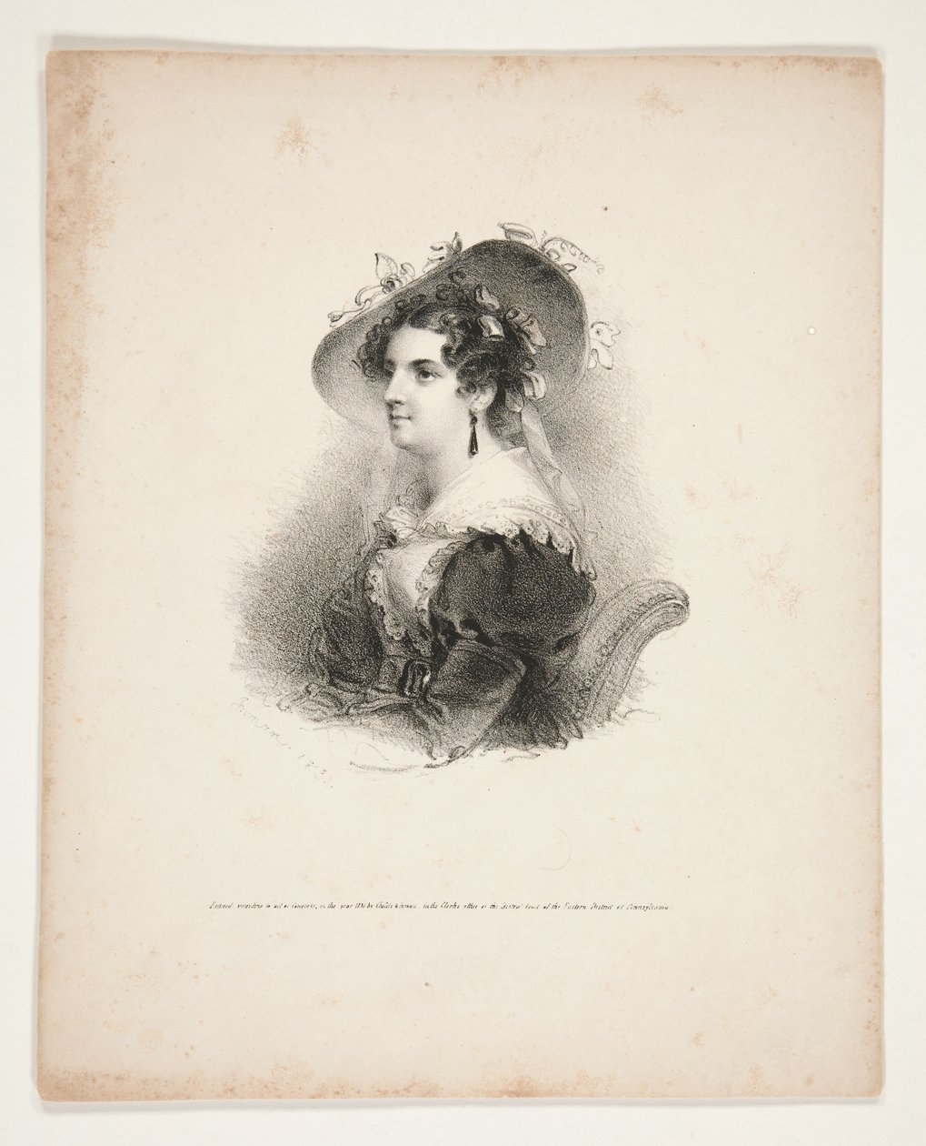 Retrato de medio cuerpo de una joven de Henry Inman