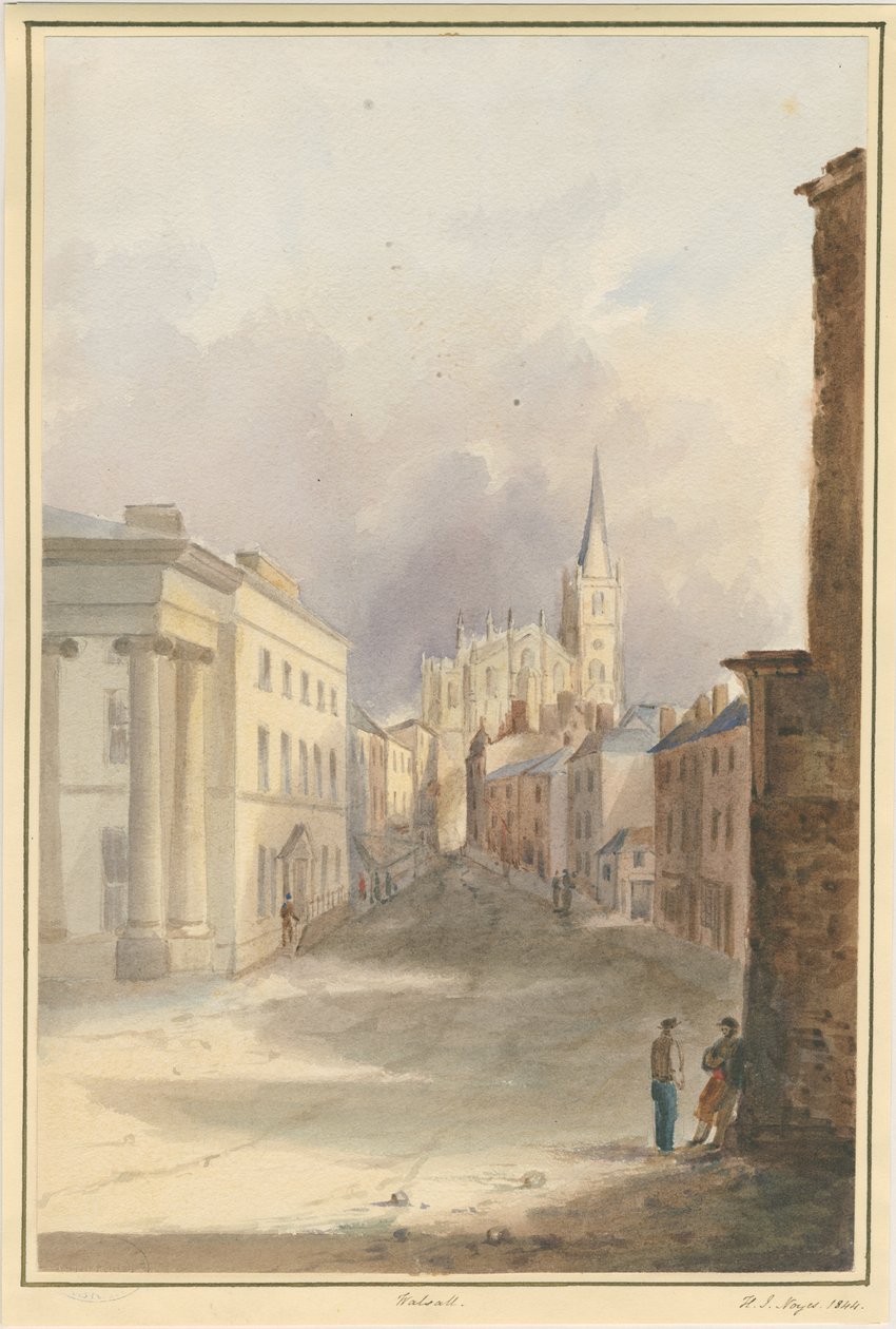 Ciudad y iglesia de Walsall, 1844 de Henry James Noyes