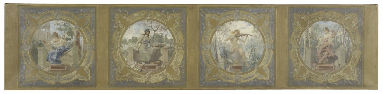 Boceto para la Galería Lobau del Ayuntamiento de París: Les Arts de Henry Jean Louis Boureau