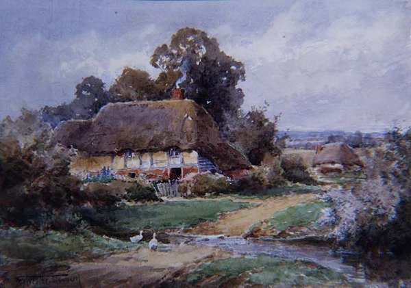 A Hampshire Watersplash (acuarela) de Henry John Sylvester Stannard