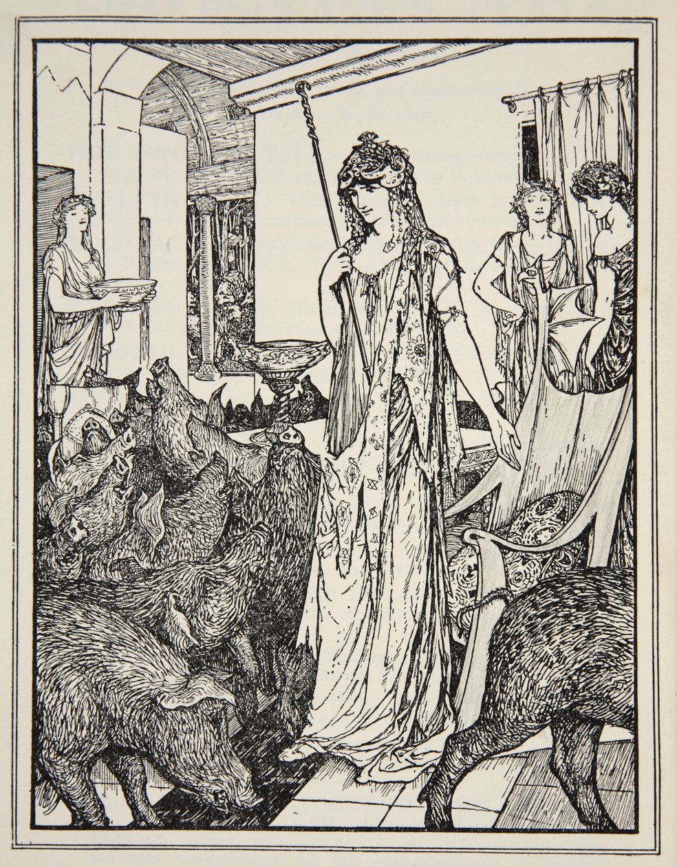 Circe envía a los cerdos (Los compañeros de Ulises) a los establos, frontispicio de 