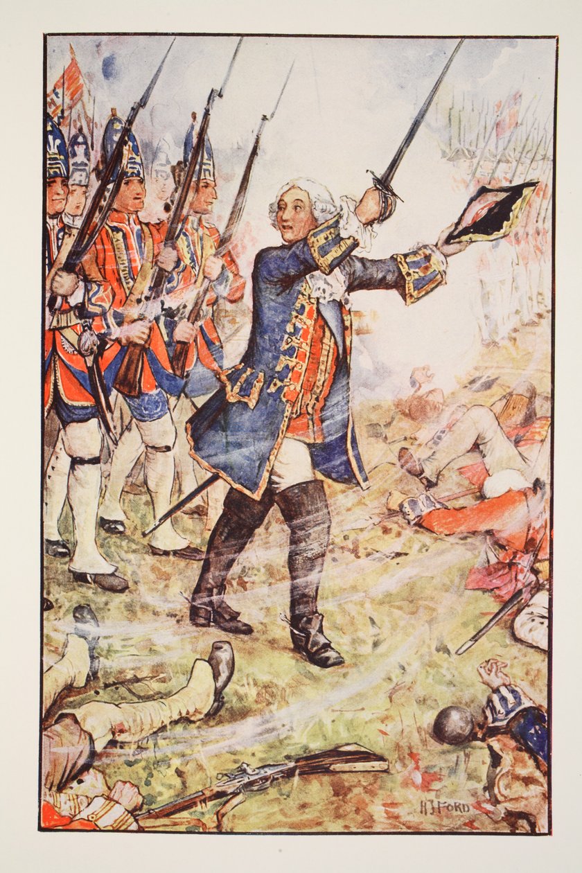 Jorge II en Dettingen, 1743, ilustración de 