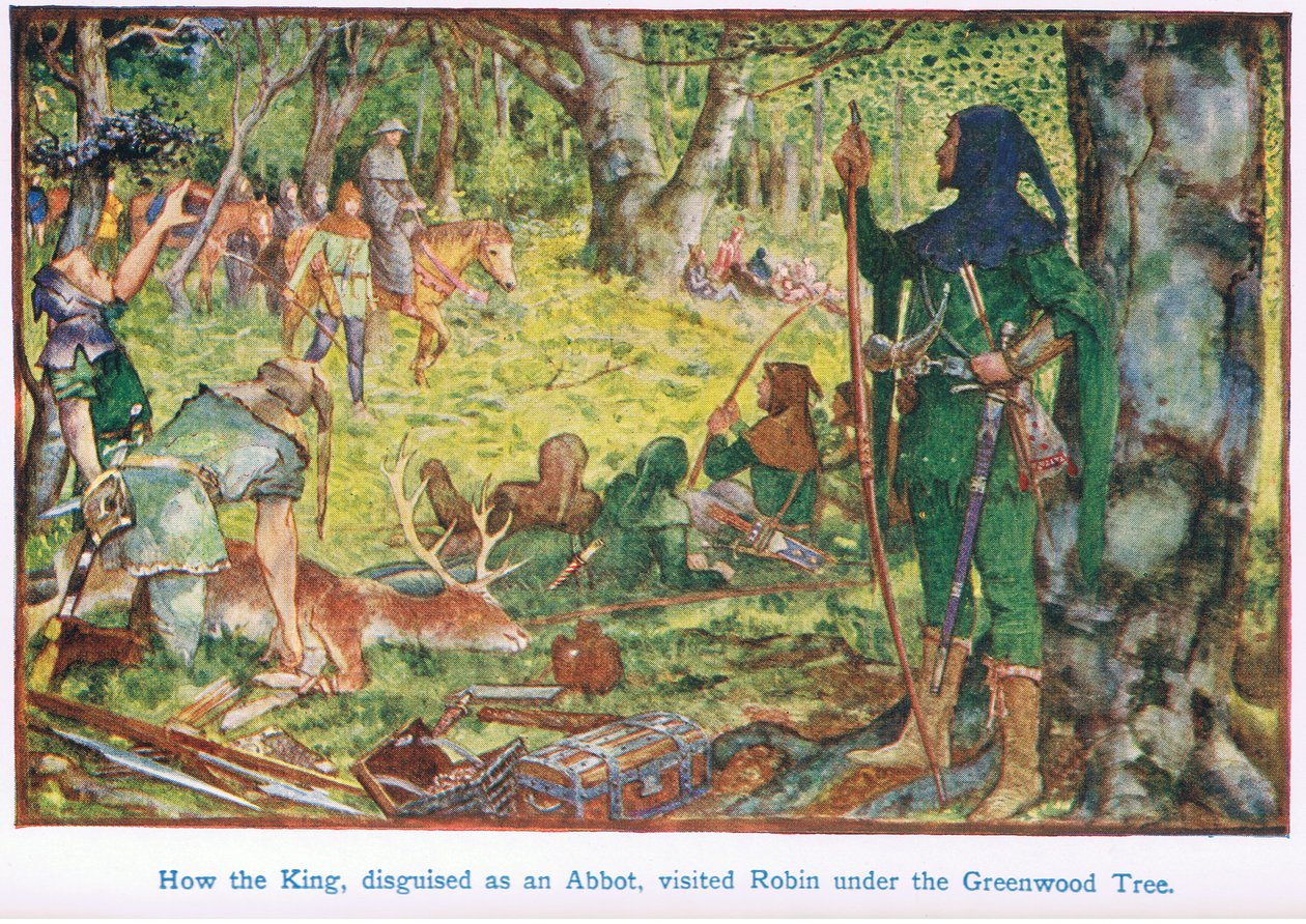 Cómo el rey disfrazado de abad visitó a Robin bajo el árbol Greenwood de Henry Justice Ford