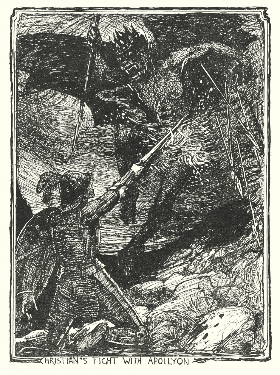 Ilustración de El progreso del peregrino de John Bunyan (litografía) de Henry Justice Ford