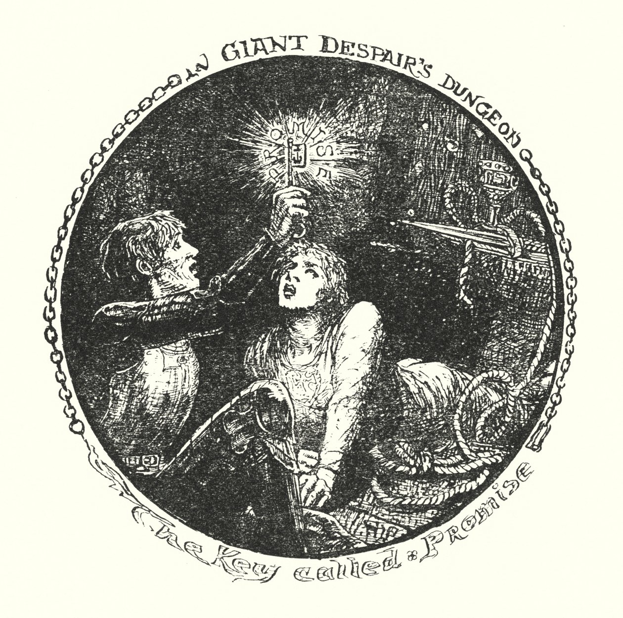 Ilustración de El progreso del peregrino de John Bunyan (litografía) de Henry Justice Ford