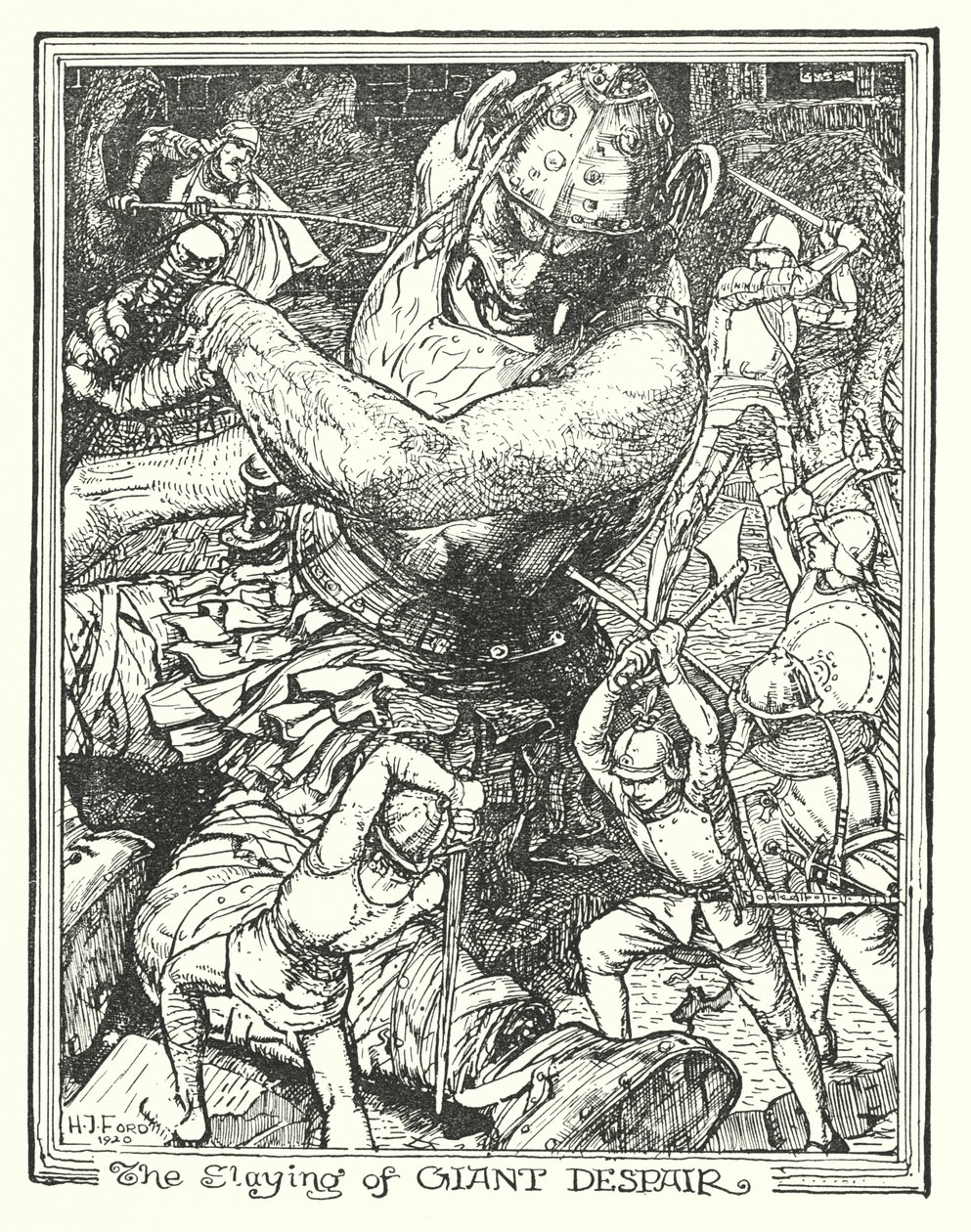 Ilustración de El progreso del peregrino de John Bunyan (litografía) de Henry Justice Ford