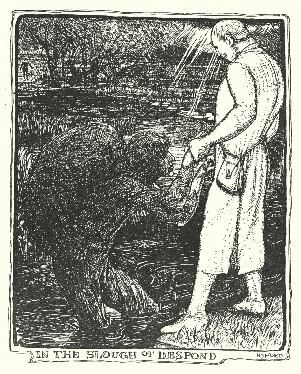 Ilustración de El progreso del peregrino de John Bunyan (litografía) de Henry Justice Ford