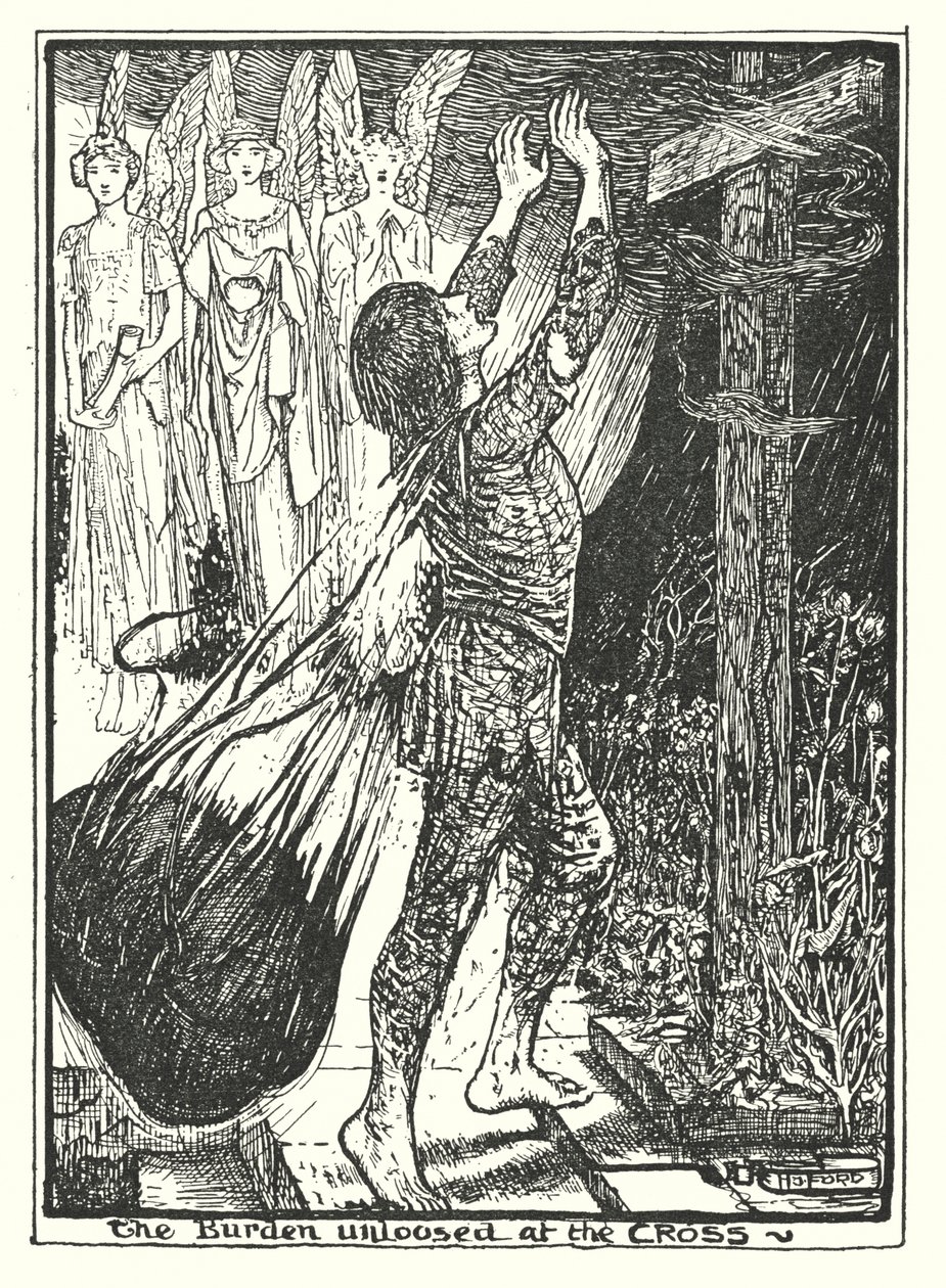Ilustración de El progreso del peregrino de John Bunyan (litografía) de Henry Justice Ford