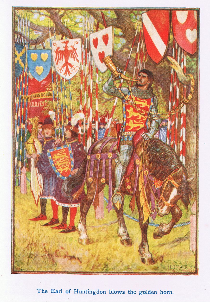 El Conde de Huntingdon toca el cuerno dorado de Henry Justice Ford